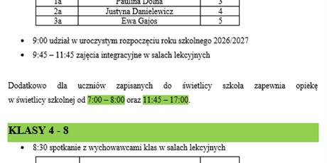 INAUGURACJA ROKU SZKOLNEGO 2026/2027